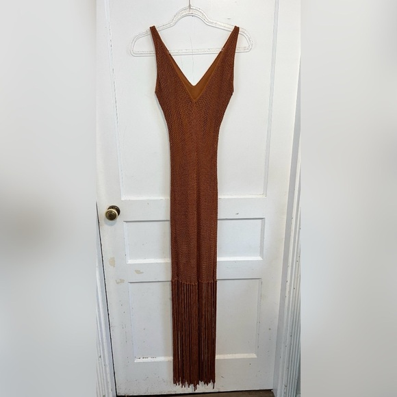 STAUD Cossette Crochet Fringe Dress $378 Size XS LIKE NEW - Picture 4 of 6